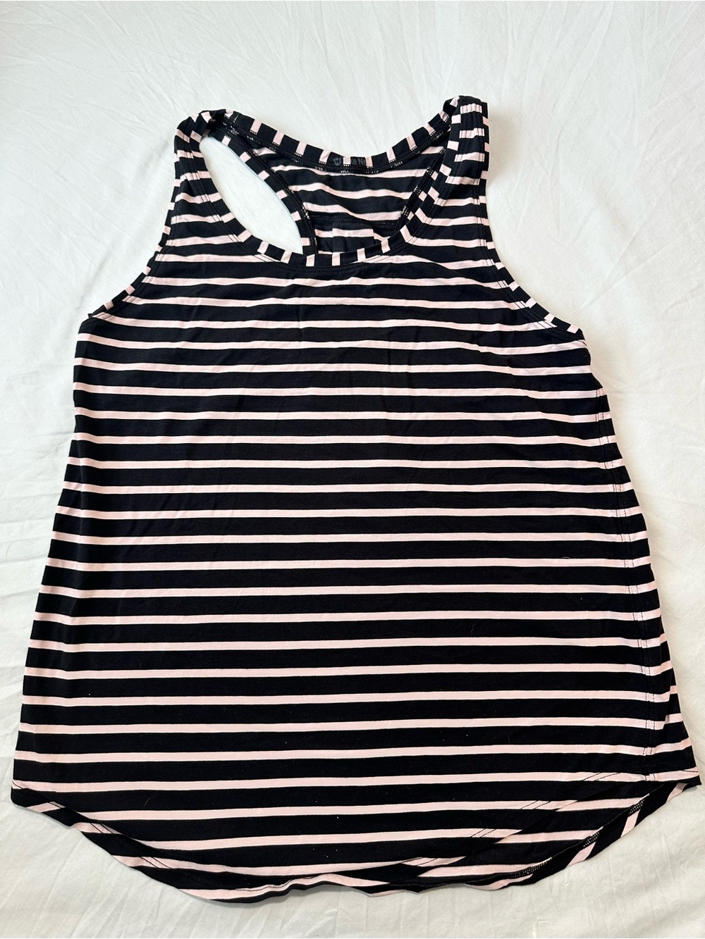 lululemon  Black and White Striped Racerback Tank